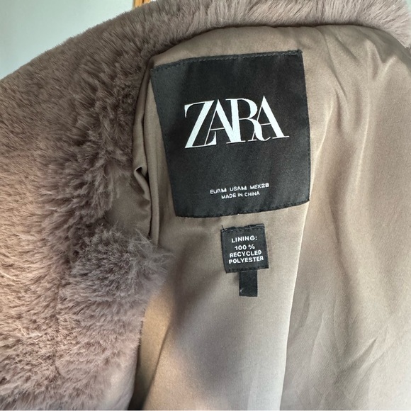 SALE!!! Zara faux fur coat brown RARE - Picture 9 of 11